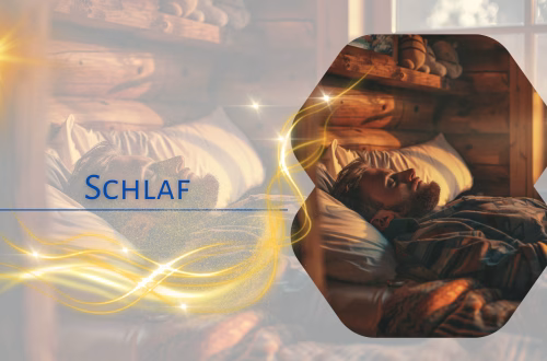 Schlaf Bärtiger Mann schläft in einem rustikalen Holzhaus.